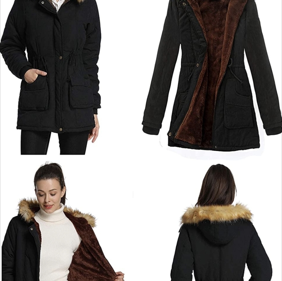 iloveSIA Women's Warm Winter Fur-lined Coat Parka Jacket Sm/Med - Picture 3 of 8
